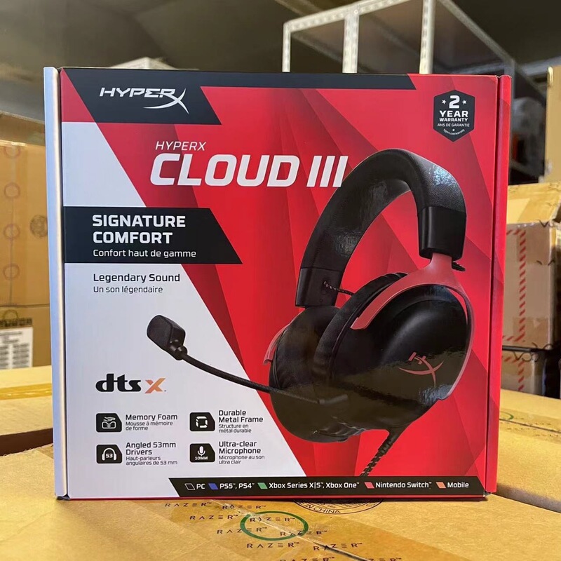 Hyperx Cloudⅲ Extremely Unknown Hurricane 3 Head-Mounted Gaming Headset USB Suitable for Kingston Headset