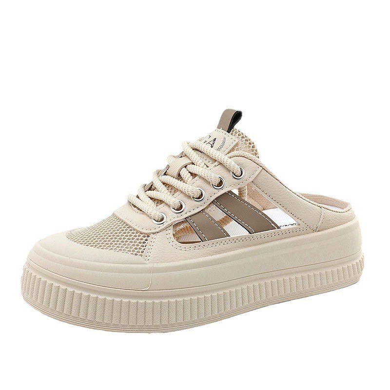 Q2658 Nuevas pantuflas de media caña, tendencia de verano, de malla transpirable, con suela gruesa que aumenta la altura, estilo casual_voghion.com