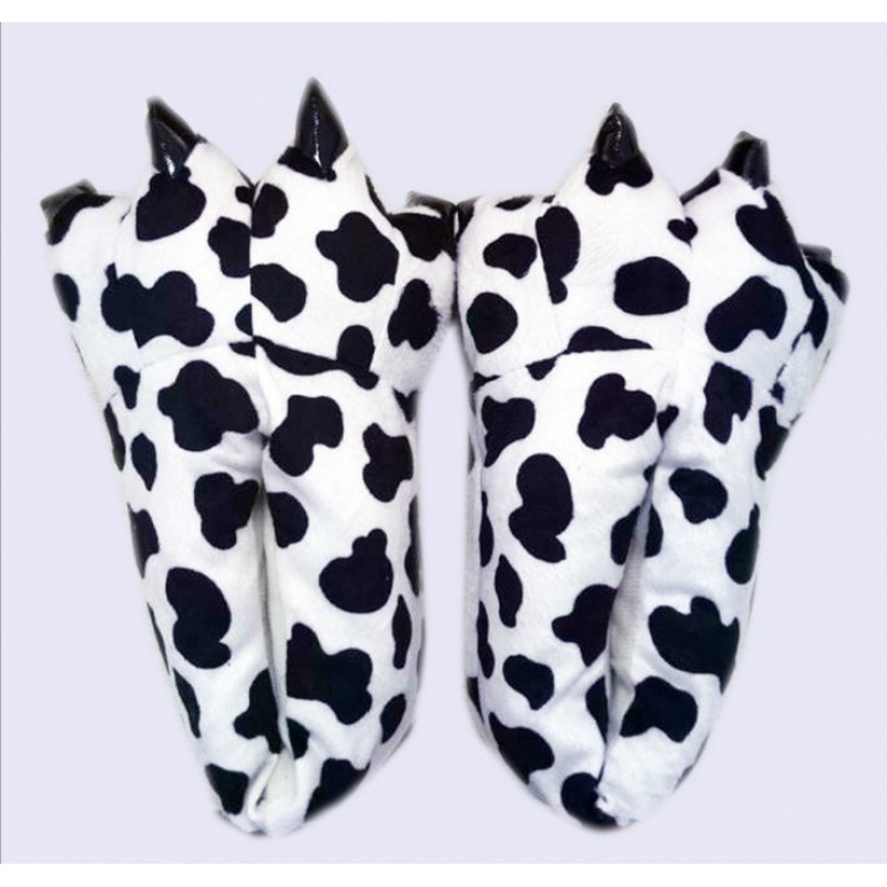 Super suave terciopelo animal inicio garra zapatos hombres y mujeres pareja pata de invierno Zapatillas de algodón bolsa de zapatos de tacón azul verde venta al por mayor