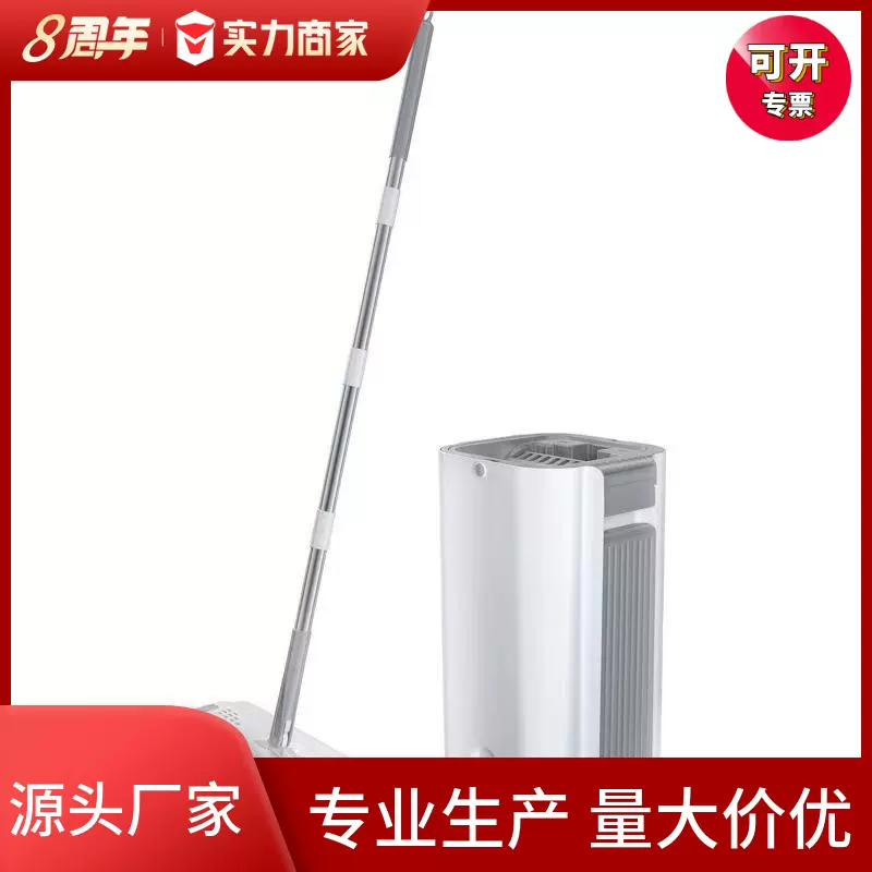 霸州厂家批发免手洗平板拖把懶人干湿 两用拖布桶 刮水拖把桶代发