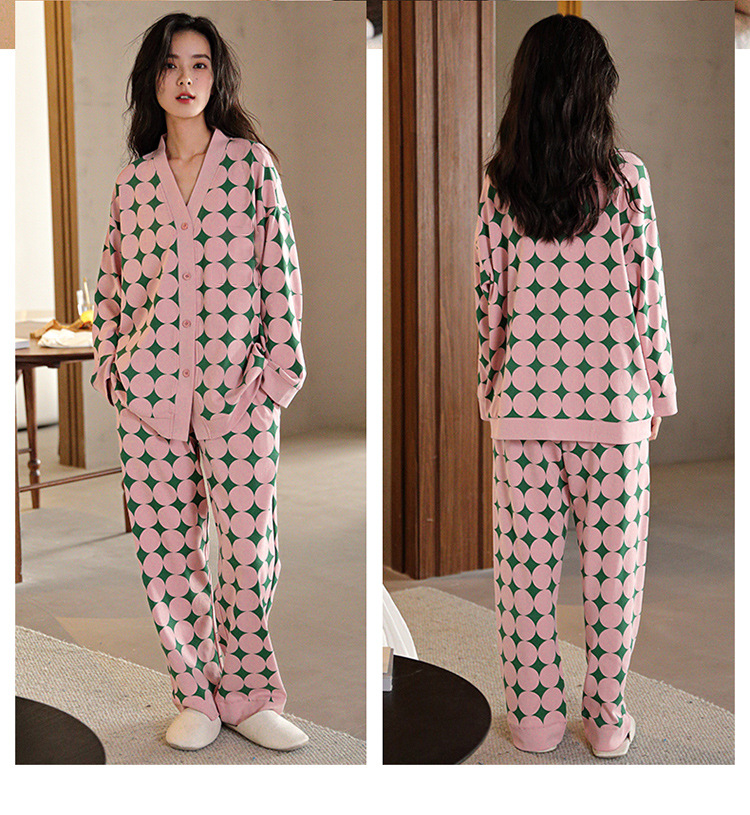 Pigiama blu ghiaccio per donna in primavera e autunno, pigiama in seta ghiaccio con pantaloni a maniche lunghe, nuovo set per la casa in seta_voghion.com