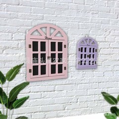 European-style wooden wall hanging decoration, faux window blackboard message board wall decoration for cafes and bars