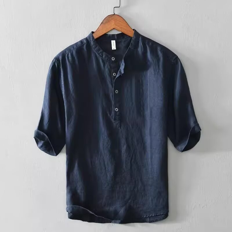 Men's Oversized Casual Shirt Breathable Modal Blend Minimalist_voghion.com