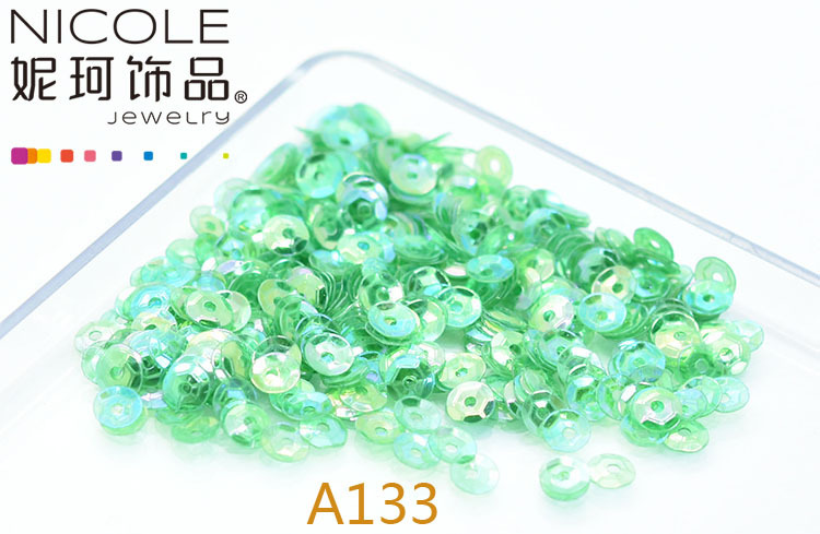 Austria importó lentejuelas 4mm cóncavo bordado francés Glitter Ropa Accesorios 10g Pack