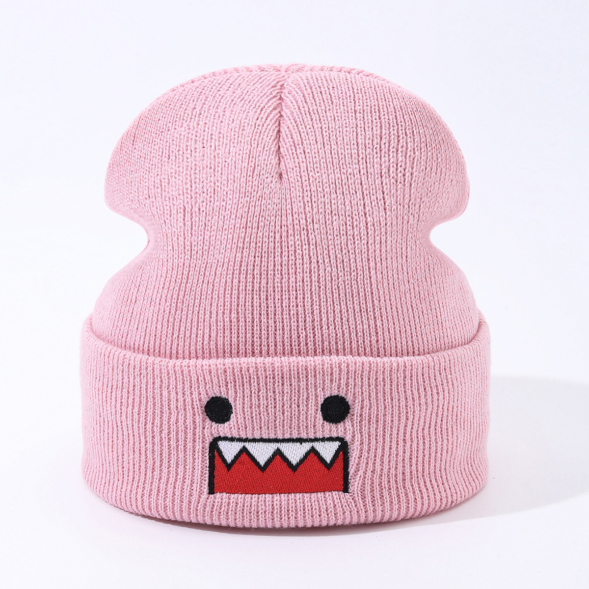 Verspielte bestickte Strickmütze – skurriles Cartoon-Design, weiche Unisex-Wintermütze aus Acryl für Männer und Frauen, trendige Markenmütze für kalte Tage, warme Outdoor-Mütze_voghion.com