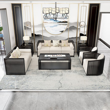 新中式实木沙发组合现代中式客厅高端会所别墅中国风禅意整装家具