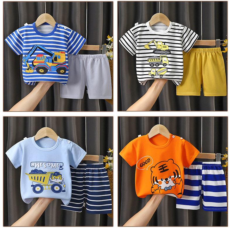 Cute Cartoon Cotton Boys Clothing Sets display picture 4