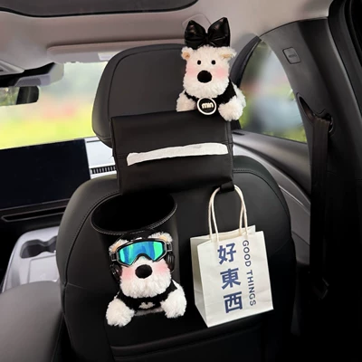 New Model West Highland Car: Car tissue box/set - hepburn-style-west-highland-tissue-bag-black-sweater-ski-west-highland-trash-can