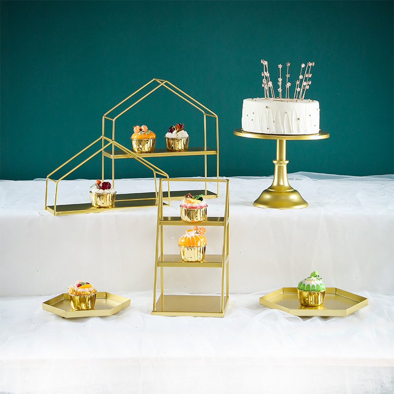 Decoración de postre europea estante de exhibición de decoración de boda props estante de pastel de té de la tarde estante de refrigerio de té estante de descanso de té image 6