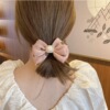 Demi-season fashionable hair rope with bow from pearl, ponytail, Korean style