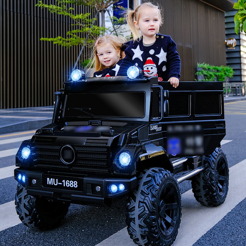 Vehículos todoterreno de los niños de la música carga auto-conducción de cuatro ruedas coche de juguete de bebé puede sentarse niños adultos cuatro ruedas coche de control remoto