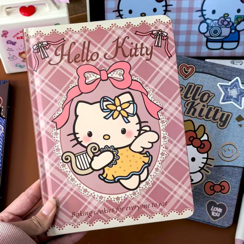 美式牛仔hellokitty硬壳A5笔记本彩页账本牛仔KT猫学生手账记事本|undefined