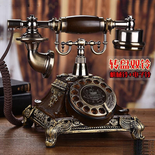 Old-Fashioned Hand-Cranked Telephone European Retro Telephone Landline Home Creative Film and Television Wall-Mounted Tv Series Republic of China