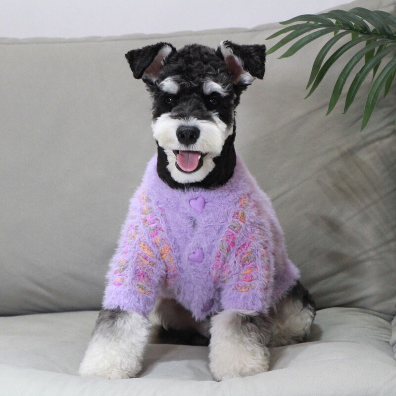 Pet Knitted Sweater, Colorful Mink Fur, Dog Clothes for Teddy, Pomeranian, Bichon, Cat Clothes, Thickened, Japanese and Korean Style