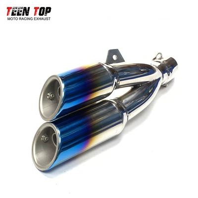 Exhaust manifold Ninjia400 Cbr250 Dual - half-blue