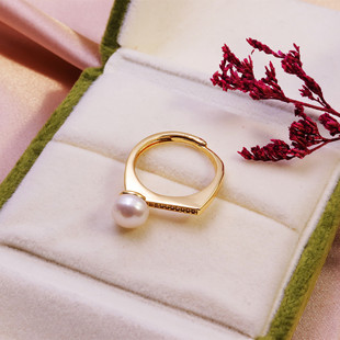 Small Fresh Steamed Bun Pearl Live Ring Opening Adjustable Hand Ornaments Diamond Jewelry Can Be Wholesale in Bulk