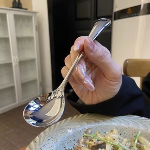 ✅ 304 Stainless Steel Water Drop Spoon Adult Bibimbap Spoon Coffee Deepened Drinking Spoon Eating Western Food Spoon Spoon