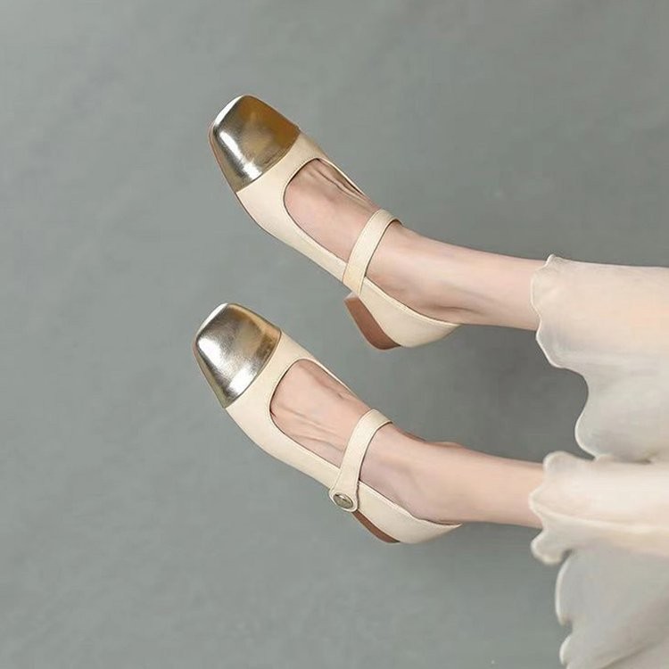 Xiaoxiaoxiang zapatos de viento para mujeres 2026 verano y otoño nuevos zapatos de granja retrógrados de tacón grueso de estilo francés zapatos de tacones altos y bajos poco profundos zapatos de noche