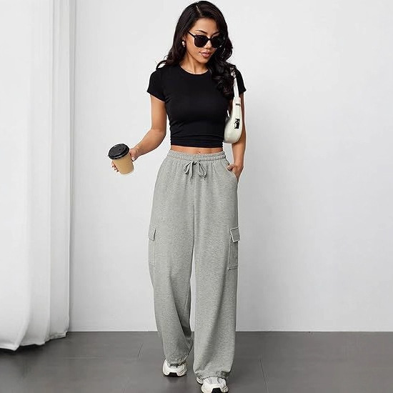 Women's Workwear Jogging Pants Autumn Fashion Outfits Y2K Clothing 2025 Sweatpants with Pockets