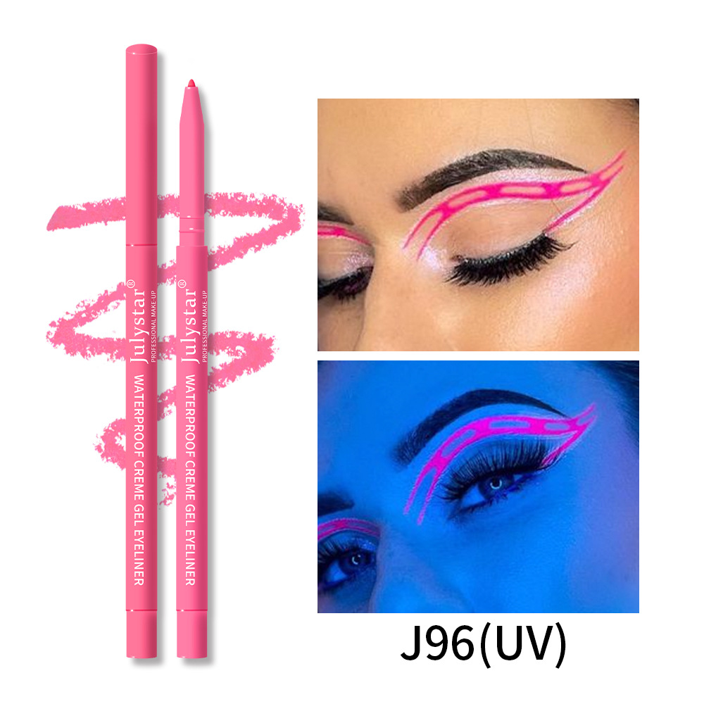 Julystar Colored UV fluorescent eyeliner Gel Pen is waterproof, oil-proof and does not smudge. It is a pearlescent eyeliner pen for cross-border beauty undefined