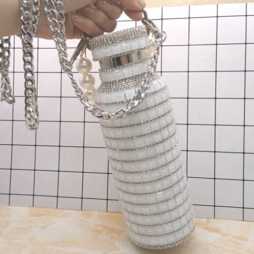 Internet celebrity full diamond stainless steel thermos water cup rhinestone portable water bottle for women creative personalized livestreamer merchandise high-end gift