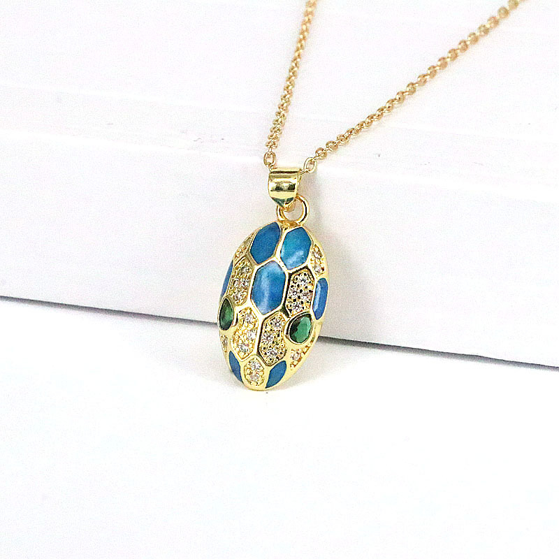 Fashion Geometric Copper Necklace Stoving Varnish Plating Zircon Copper Necklaces
