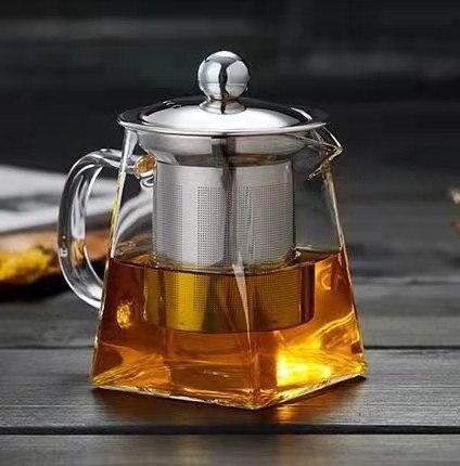 ガラス製の公道杯、透明な四角形、丸口、家庭用茶器、茶葉を均一に分けるカップ|undefined