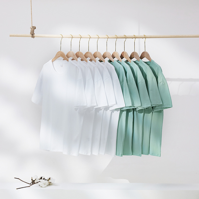 Men's solid cotton white T-shirt for leisure with a round collar