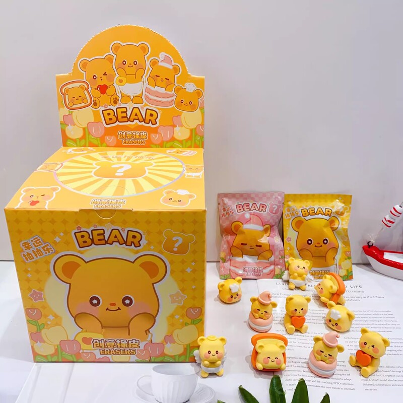 新しいB-1013のバターの熊のブラインドの袋の消しゴムの漫画のかわいいバタフライビーの3d立体は分解して詰めます。|undefined