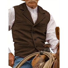 D 32873 Men's Slim Fit Herringbone Vest ��������������