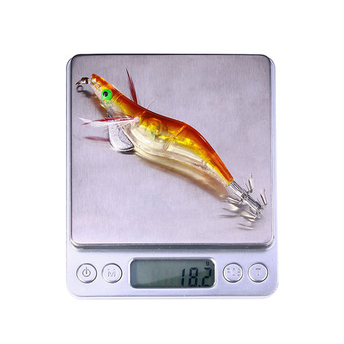 Squid hook electronic shrimp 3#3.5# luminous wooden shrimp blower hook umbrella hook squid needle luminous fake bait bionic shrimp bait