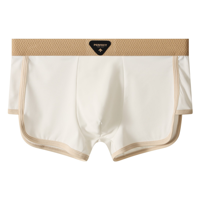 Pantalones para hombres de seda de hielo, ropa de hombre de alta calidad, pantalones de ángulo plano, pantalones cortos de cuatro ángulos para hombres, pantalones para hombres