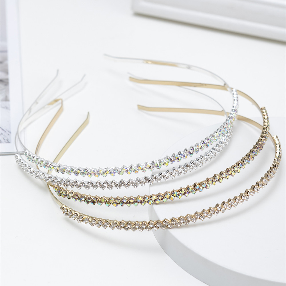 Corea del Sur elegante encantadora chica rhinestone tocado versátil fuera dulce diadema femenina simple elegante Internet celebridad horquilla