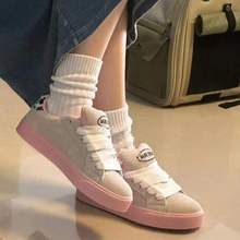 如熙 赵露思同款豹纹灰粉复古低帮板鞋女ins耐磨防滑运动休闲鞋子