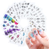 Full Beauty Cross -border Nail Watermark Sticker Retro Black Border Flower Colorful Nail Post Nail