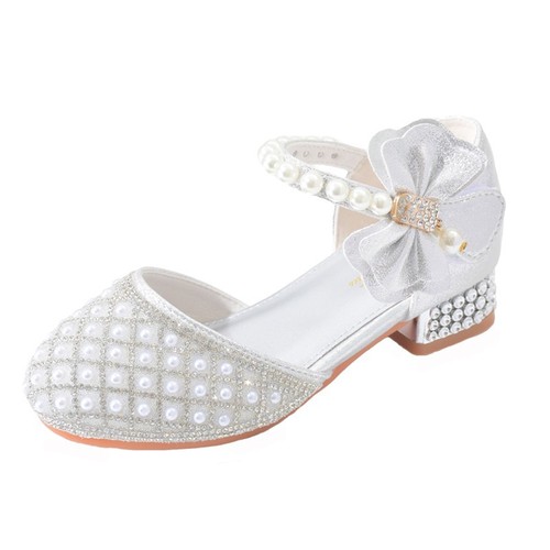 New Arrival Girls' Crystal Shoes, Princess High-Heel Pumps, Closed-Toe Shoes for Piano Walks & Performances, Leather Shoes for Older Kids, and Children's Sandals