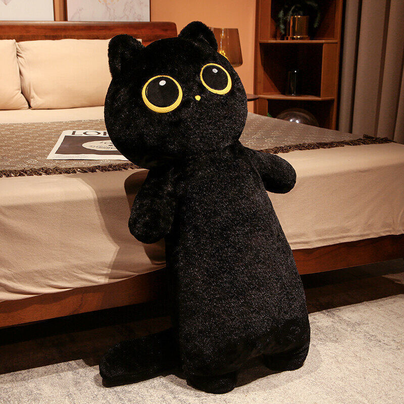 Groot pluche kussen met kattenthema, zacht knuffeldier voor meisjes, geschikt als cadeau voor op bed met klemmende pootjes, voor kinderen vanaf 6 jaar._voghion.com