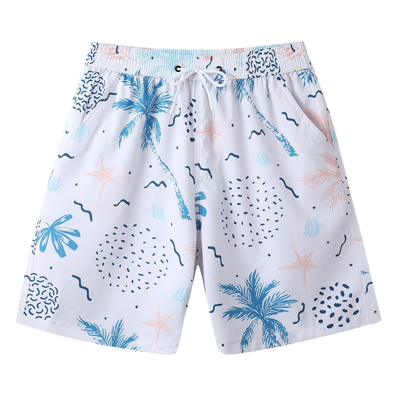 Pantalones de playa de los hombres de secado rápido pantalones cortos de surf pantalones cortos de vacaciones sueltos pantalones cortos de los hombres impresos