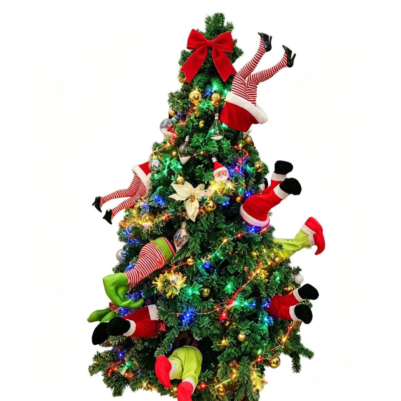 Christmas Decorations Grinch Electric Toy Legs Cross-Border New Creative Christmas Tree Ornaments with Swinging and Shaking Legs Christmas Decorations Grinch Electric Toy Legs Cross-Border New Creative Christmas Tree Ornaments with Swinging and Shaking Legs