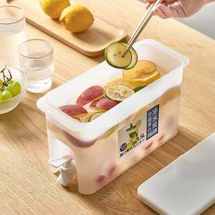 Cold water bottle with faucet summer household cold water bucket fruit teapot lemon water large capacity juice pot cold water bottle