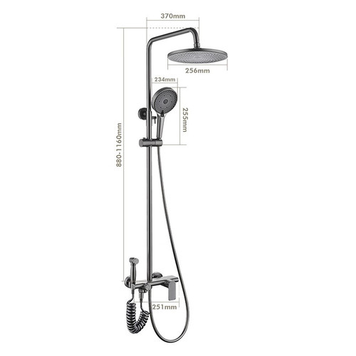 All-copper rain shower set household pressurized shower head bathroom toilet bath shower head shower set
