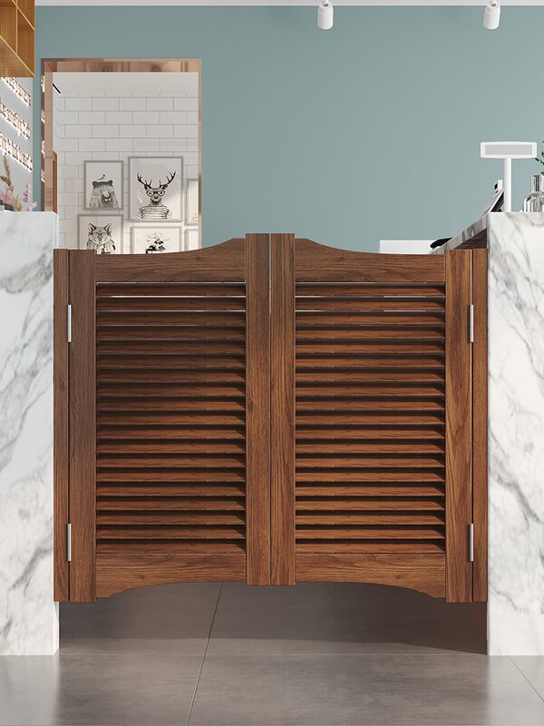 American-Style Retro Louvered Bar Door, Interior Door, Fence Door, Half-Height Door, Kitchen Door, Cowboy Door, Solid Wood