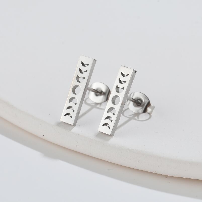 Fashion Sun Moon Titanium Steel Ear Studs Plating No Inlaid Stainless Steel Earrings display picture 6