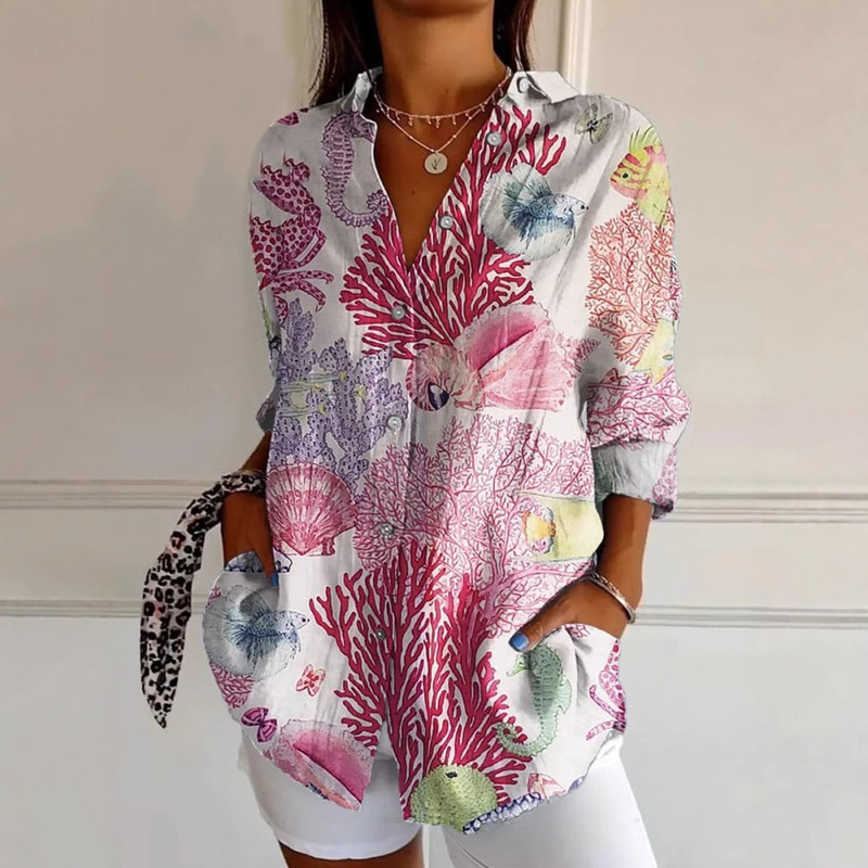 2025 New Women's Long Shirt Summer European and American Trendy Half-Sleeve Floral Pattern 3D Printing Cross-Border Hot Sale 2025 New Women's Long Shirt Summer European and American Trendy Half-Sleeve Floral Pattern 3D Printing Cross-Border Hot Sale
