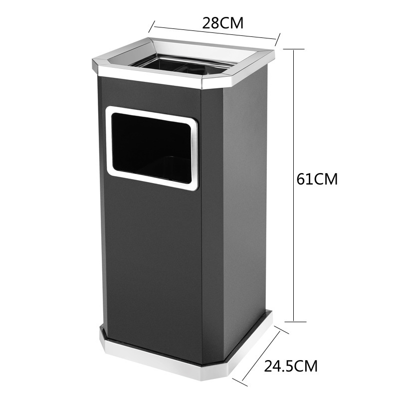 Comercial grande de acero inoxidable clasificación basura con Cenicero gran capacidad al aire libre Hotel vertical al aire libre extintor cubo