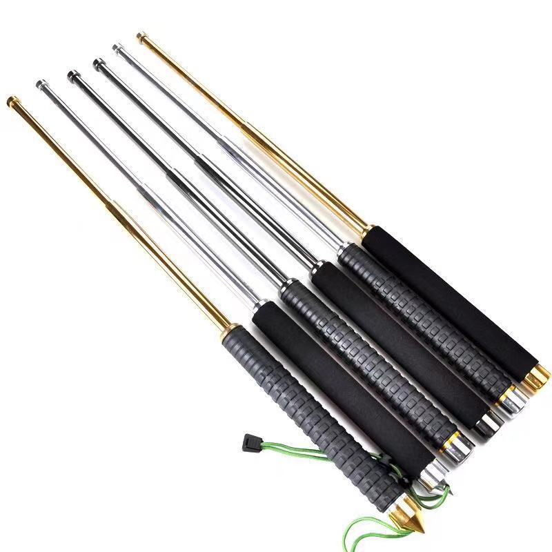 战术甩棍甩鞭三节伸缩棍便携防身棍车载棍合金钢棍