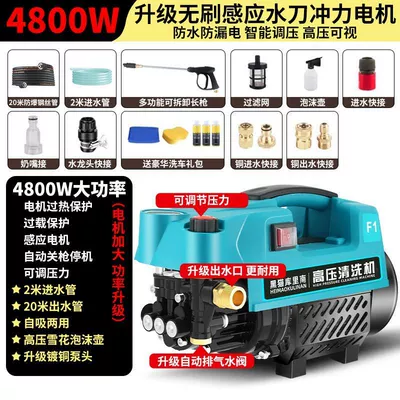 High-Pressure Washer – Car washing machine - 3-stage-pressure-regulator-long-nozzle-connector-20m-steel-wire-hose-brass-fitting