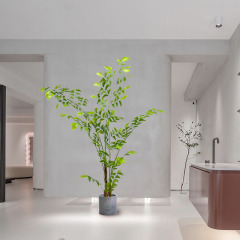 High-Fidelity Camping-Style Tree with Fish-tail and Candelabra Palm—Lifelike Artificial Greenery for Indoor Floor Displays and Landscape Design