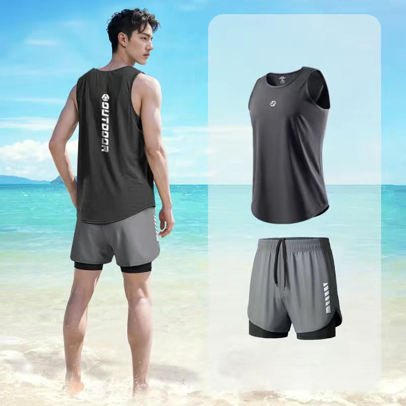 Conjunto de Traje de Baño para Hombre de Poliéster, para Natación y Aguas Termales image 13