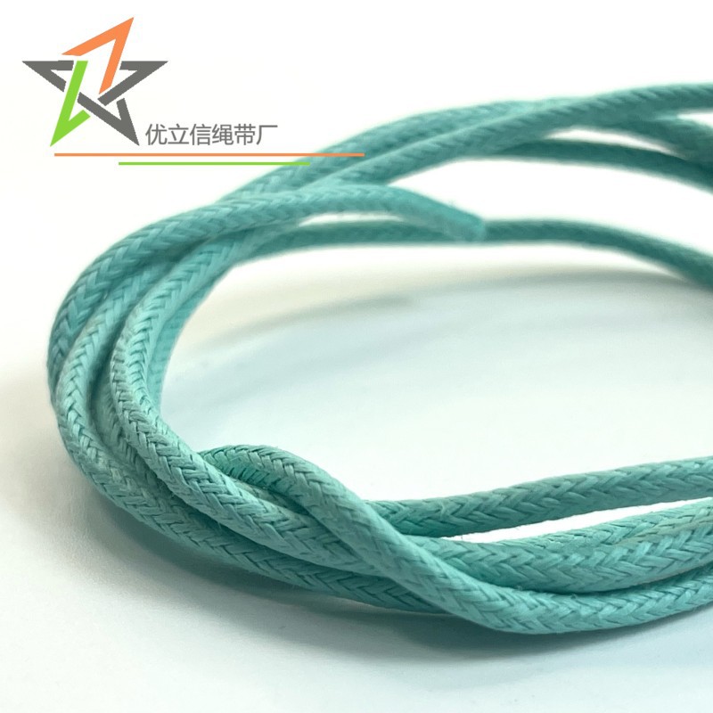 2mm湖绿色全棉蜡绳 光面纯棉过蜡绳 饰品挂绳 包装礼盒捆绑绳抽绳